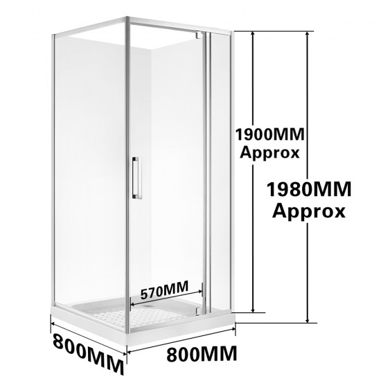 800*800*1900mm Swing Door Square Shower Box